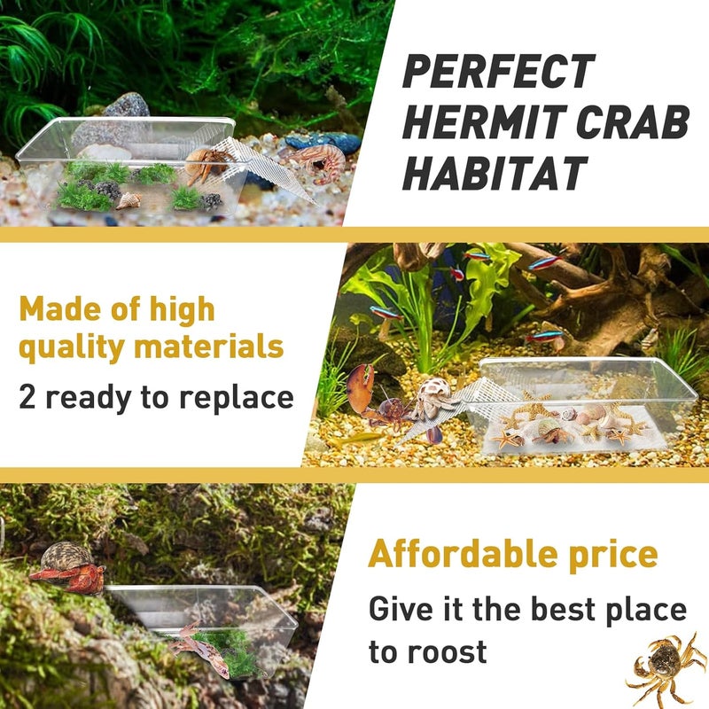 Iffitya 2 Packs Large Hermit Crab Water Tank - Ideal Hermit Crab Pool and Tank Combination - Hermit Crab Water Tank with Cuttable Climbing Ramp - Image 5